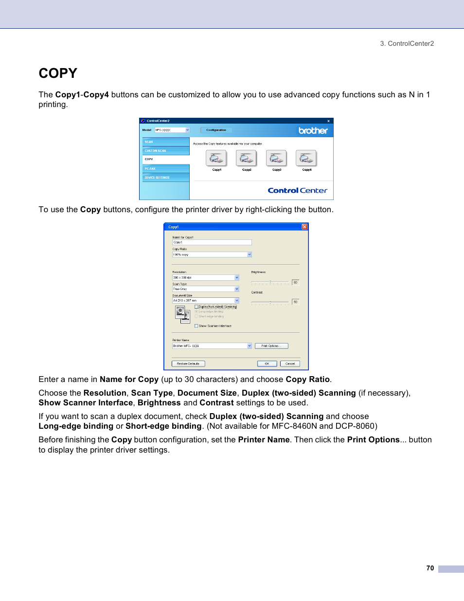 Copy | Brother DCP 8060 User Manual | Page 76 / 182