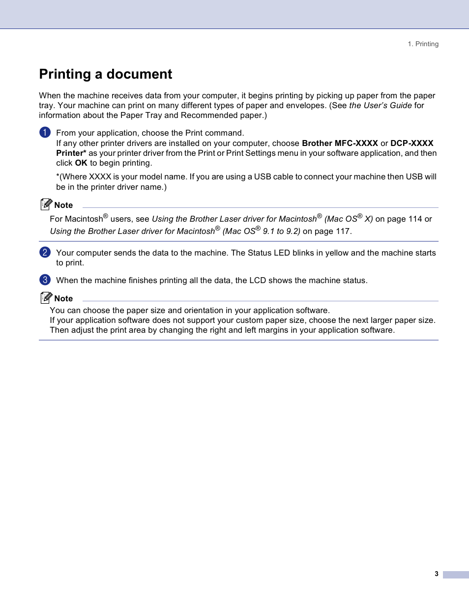 Printing a document | Brother DCP 8060 User Manual | Page 9 / 182
