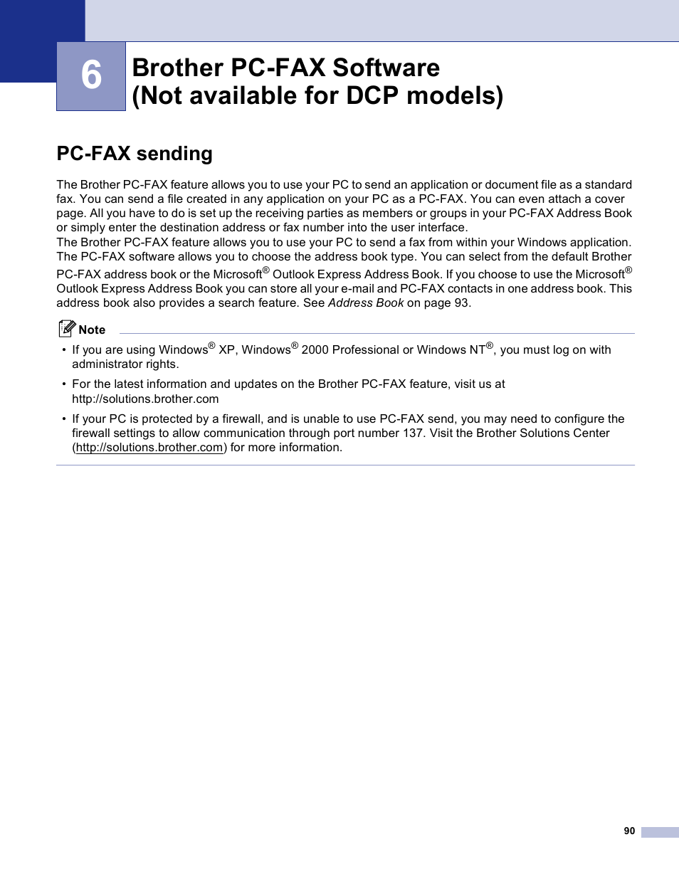 Pc-fax sending | Brother DCP 8060 User Manual | Page 96 / 182