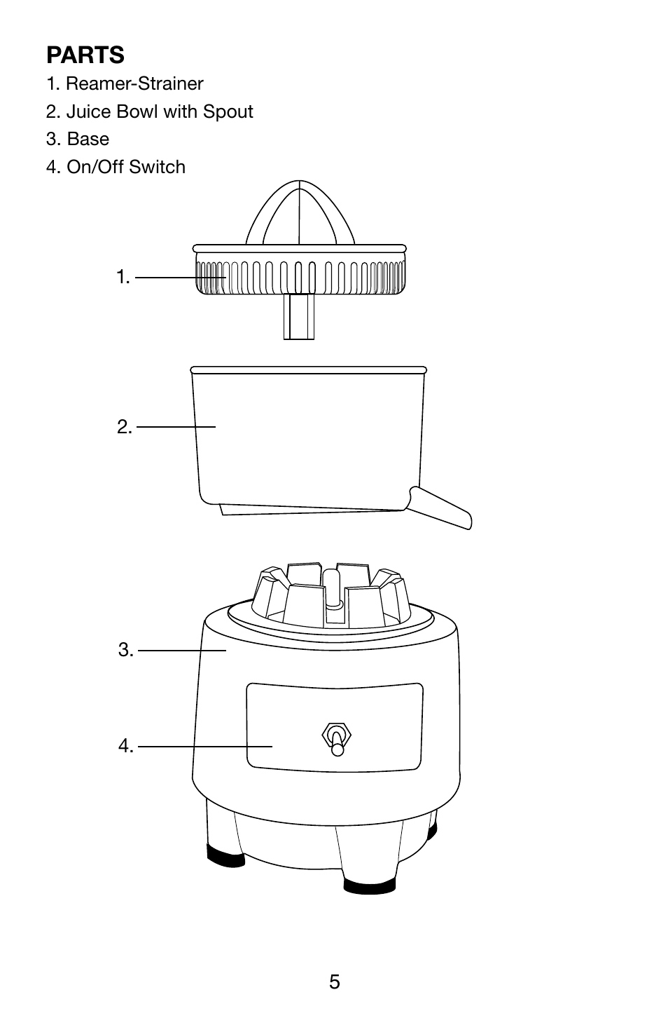 Parts | Waring Pro PCJ218 User Manual | Page 5 / 8