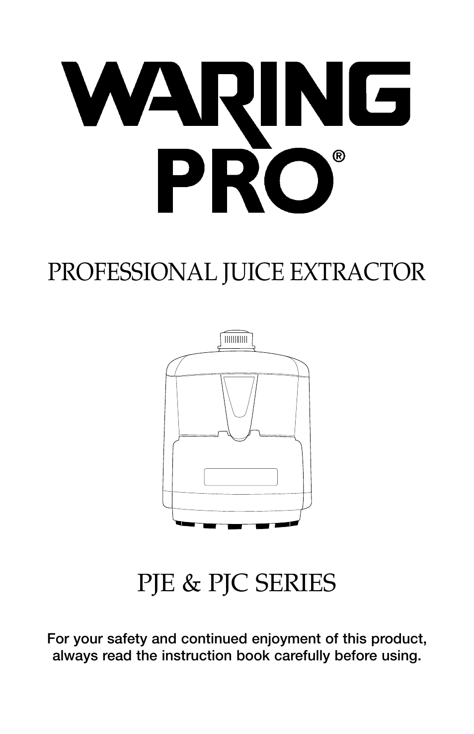 Waring Pro PJE401 User Manual | 12 pages