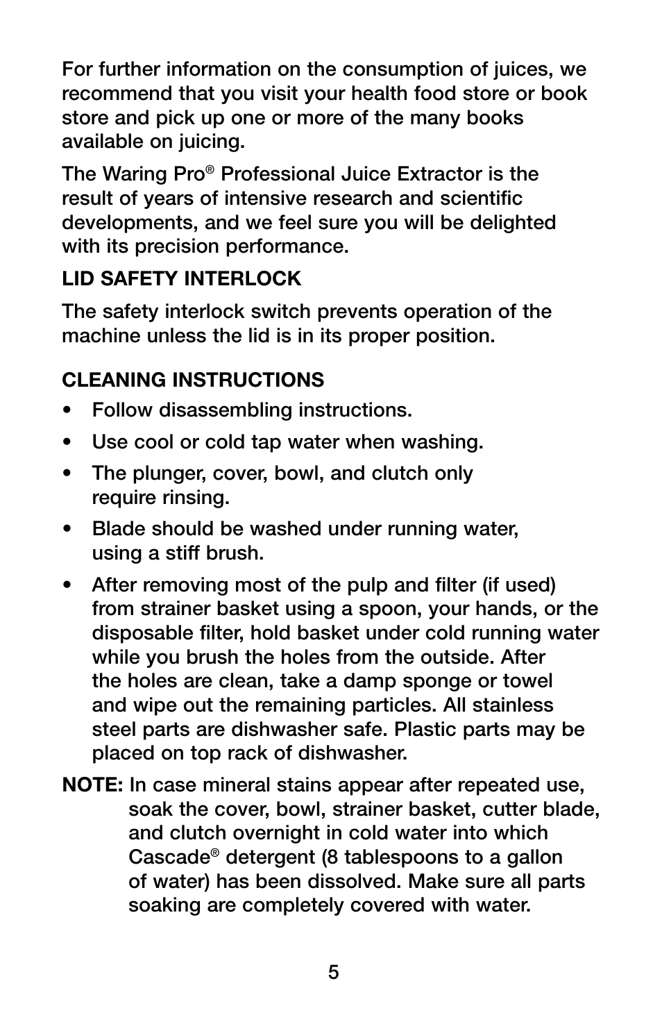 Waring Pro PJE401 User Manual | Page 6 / 12