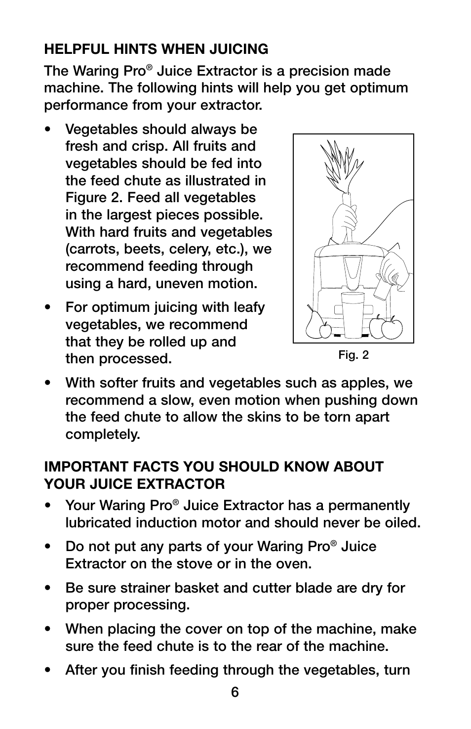 Waring Pro PJE401 User Manual | Page 7 / 12