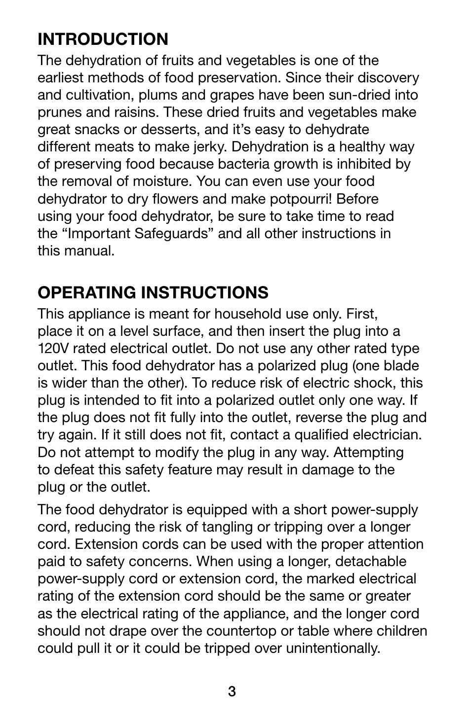 Waring Pro DHR30 User Manual | Page 4 / 20