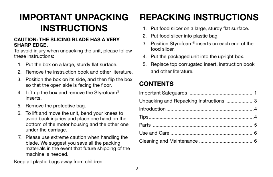 Waring Pro FS1000 User Manual | Page 4 / 12