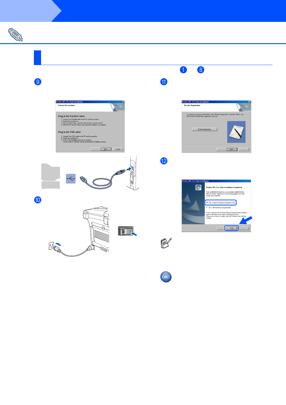 For windows® 98/98se/me users only, For windows, 98/98se/me users only | Windows, 98/98se/me users, Step 2, Installing the driver & software | Brother BDL4231CS User Manual | Page 17 / 52