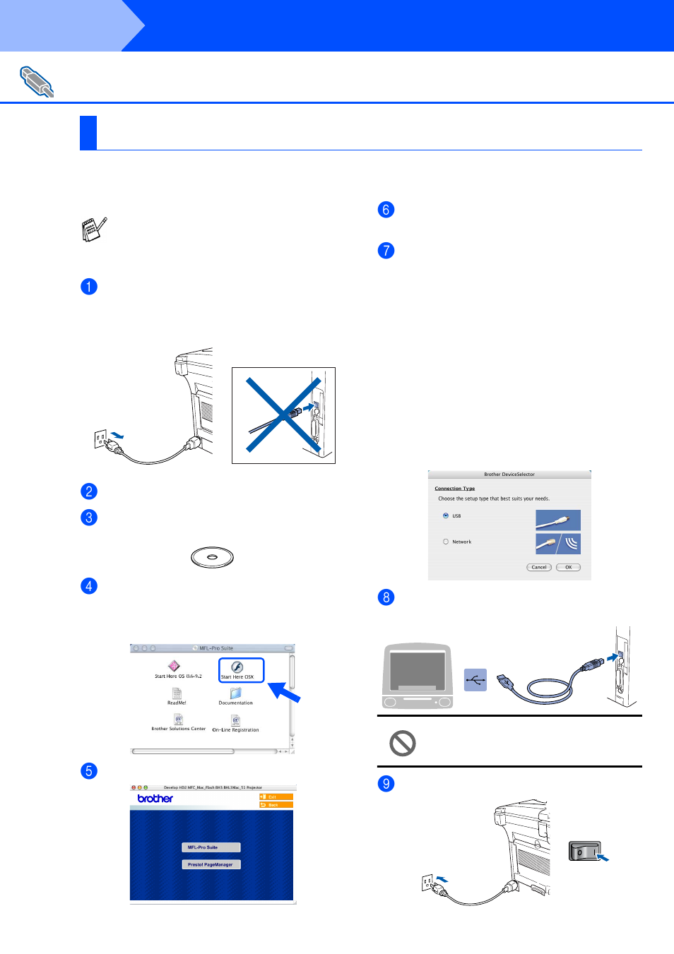 For mac os® x 10.1/10.2.1 or greater, For mac os, X 10.1/10.2.1 or greater | Step 2, Installing the driver & software, For usb interface cable users | Brother BDL4231CS User Manual | Page 41 / 52