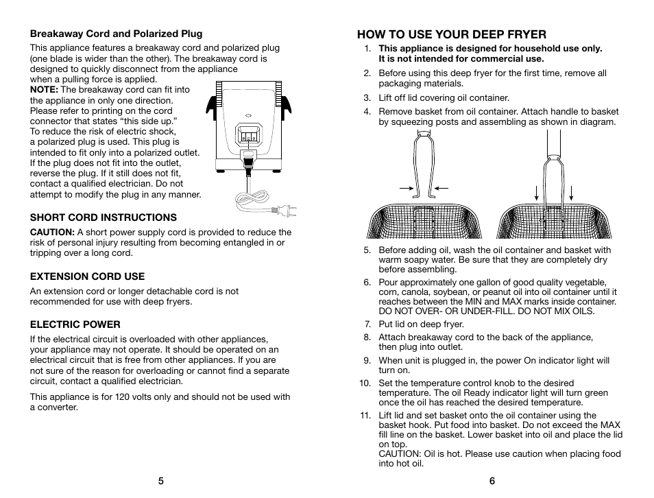 How to use your deep fryer | Waring Pro DF250B User Manual | Page 4 / 11