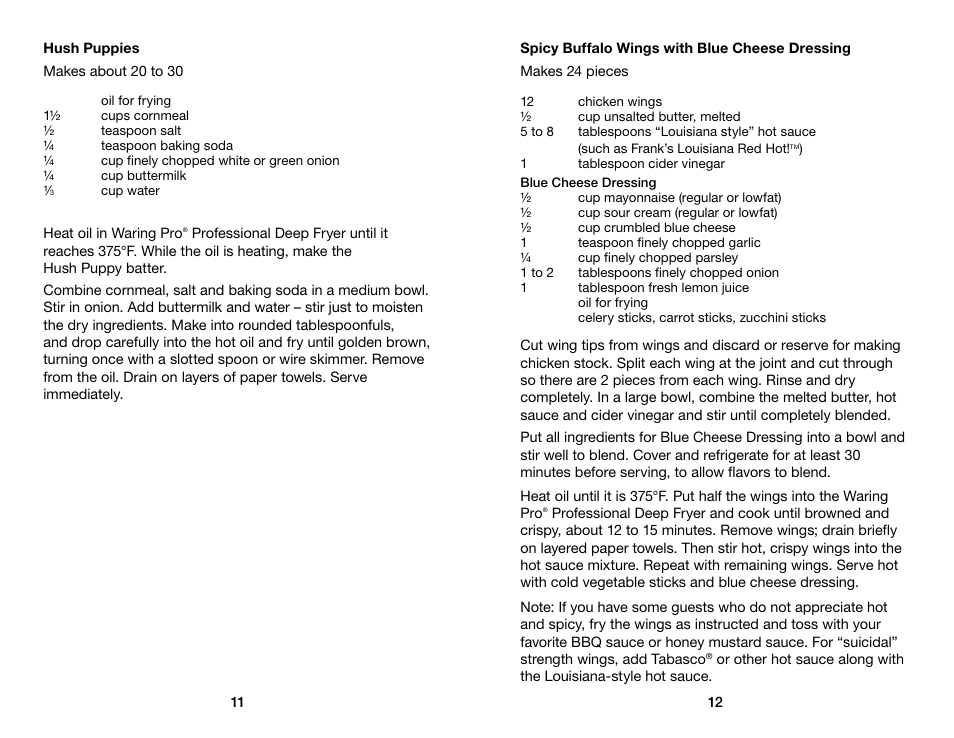 Waring Pro DF280 User Manual | Page 7 / 11