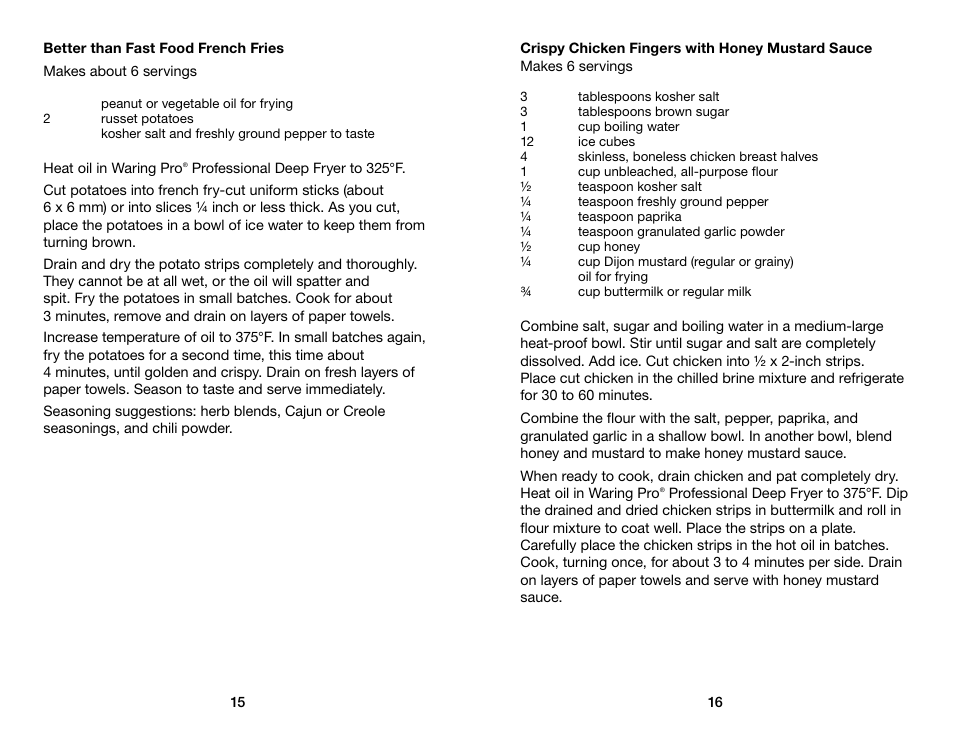 Waring Pro DF280 User Manual | Page 9 / 11
