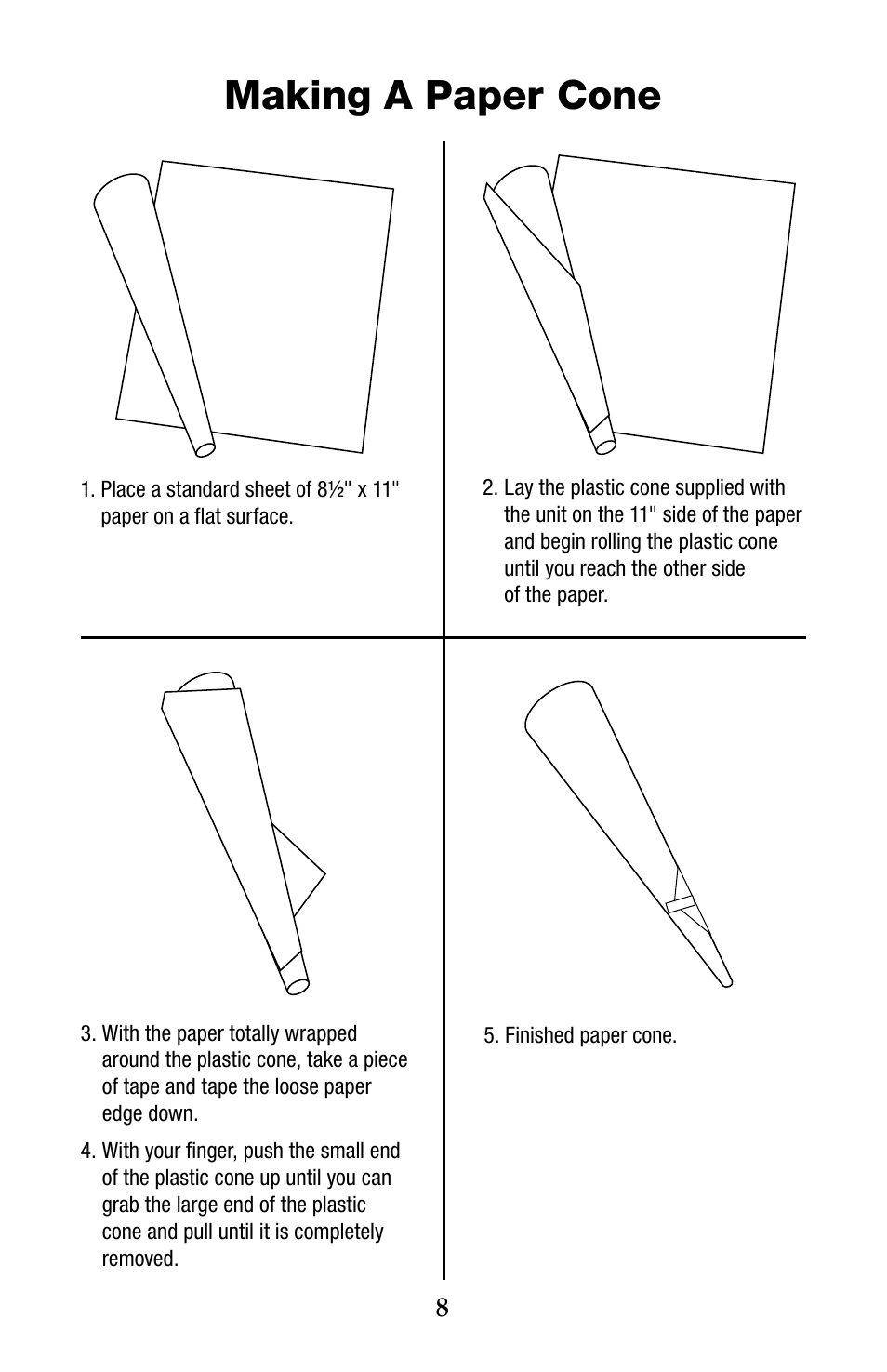 Making a paper cone | Waring Pro CC150 User Manual | Page 8 / 12