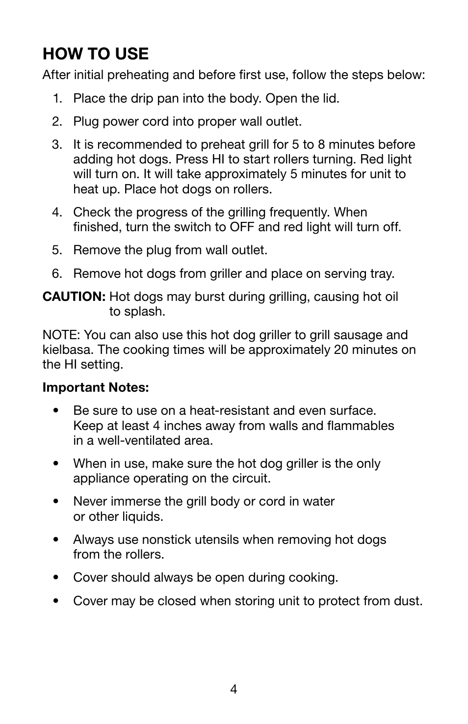 How to use | Waring Pro HDG150 User Manual | Page 5 / 8