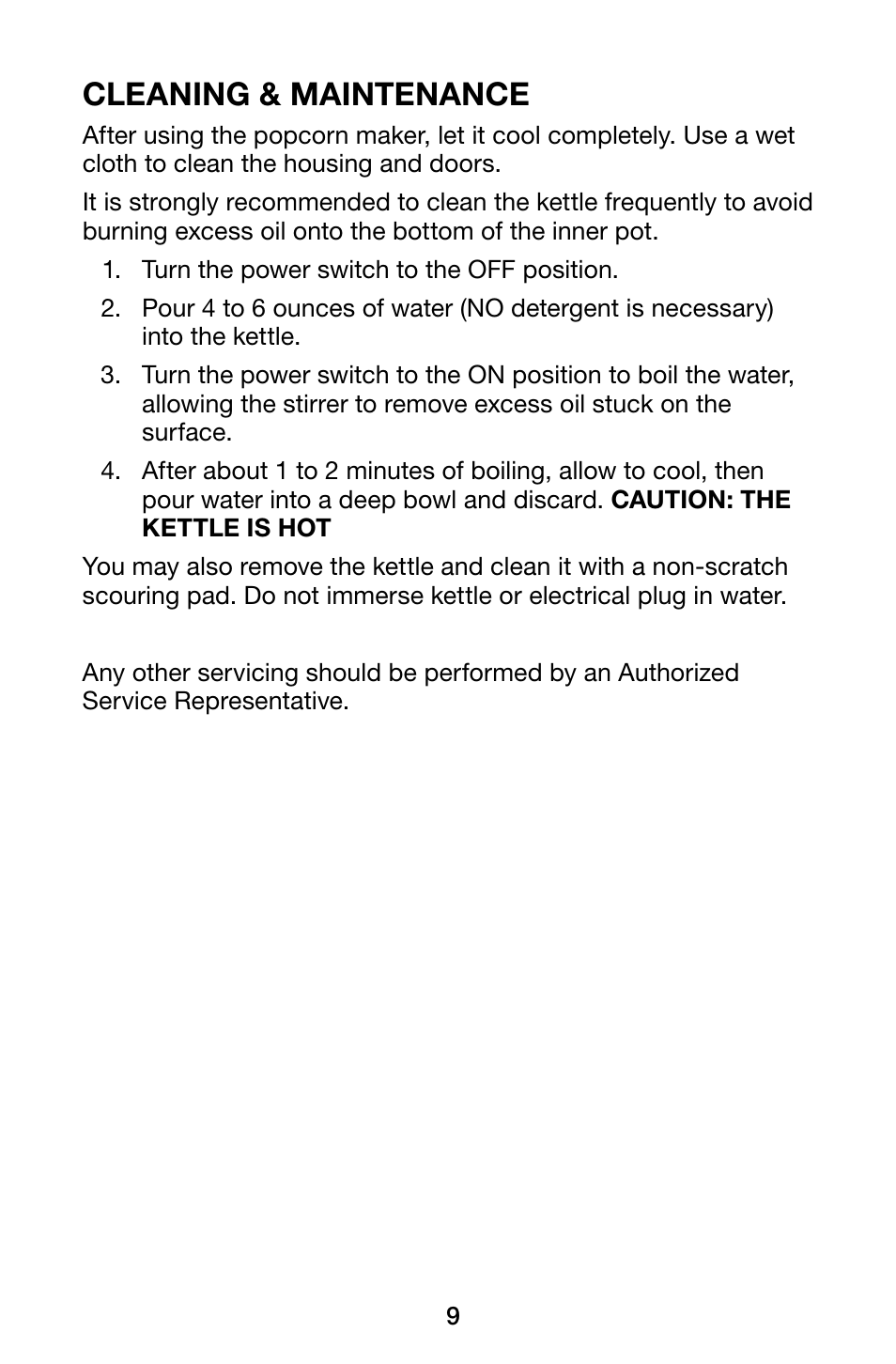 Cleaning & maintenance | Waring Pro WPM28 User Manual | Page 9 / 12