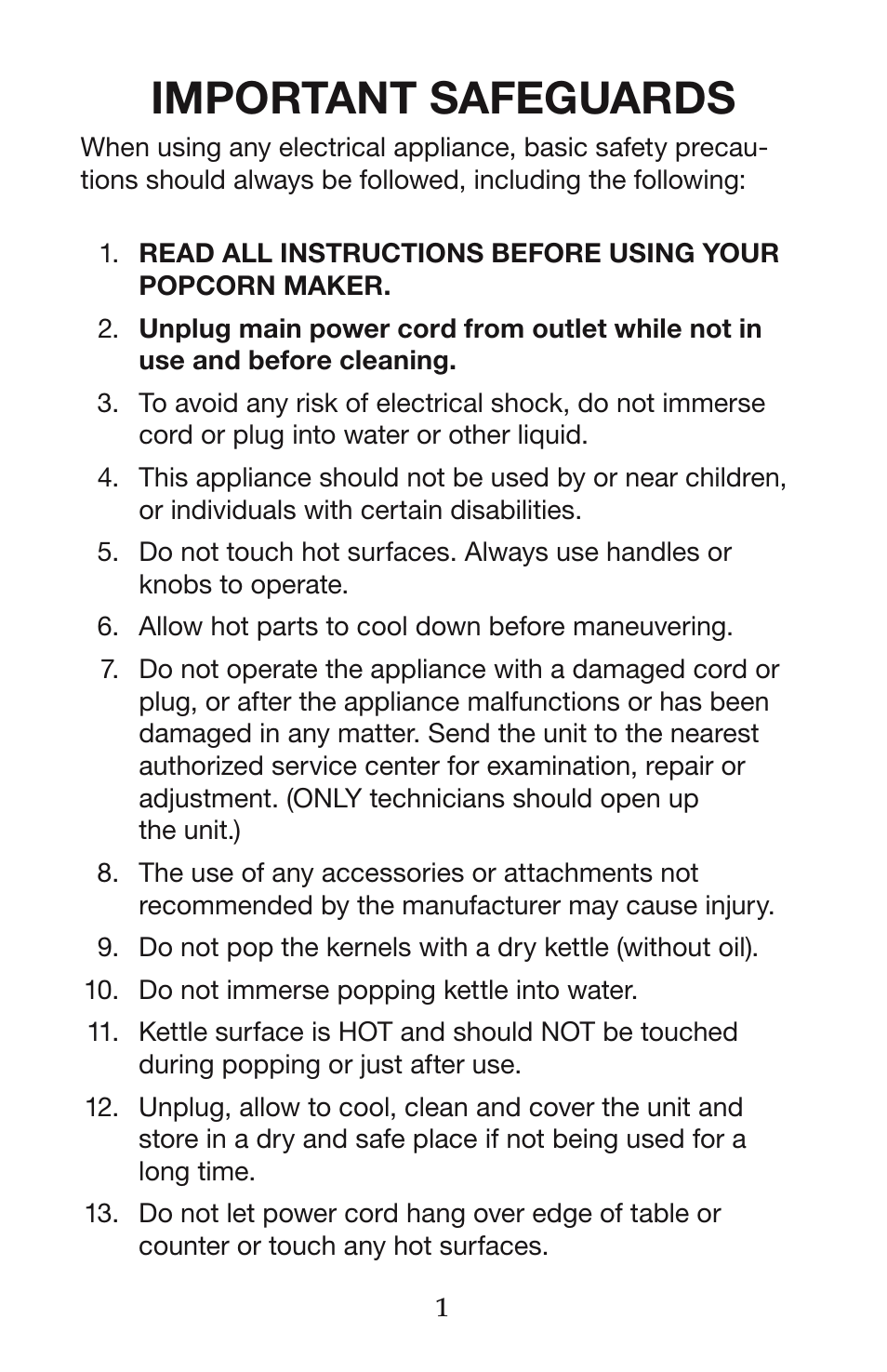 Important safeguards | Waring Pro WPM30 User Manual | Page 2 / 8