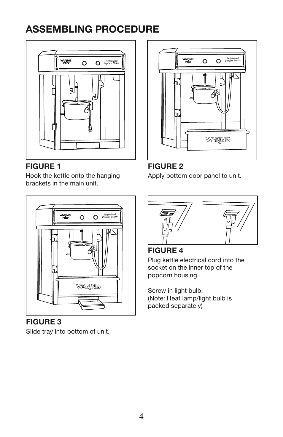 Assembling procedure | Waring Pro WPM30 User Manual | Page 5 / 8