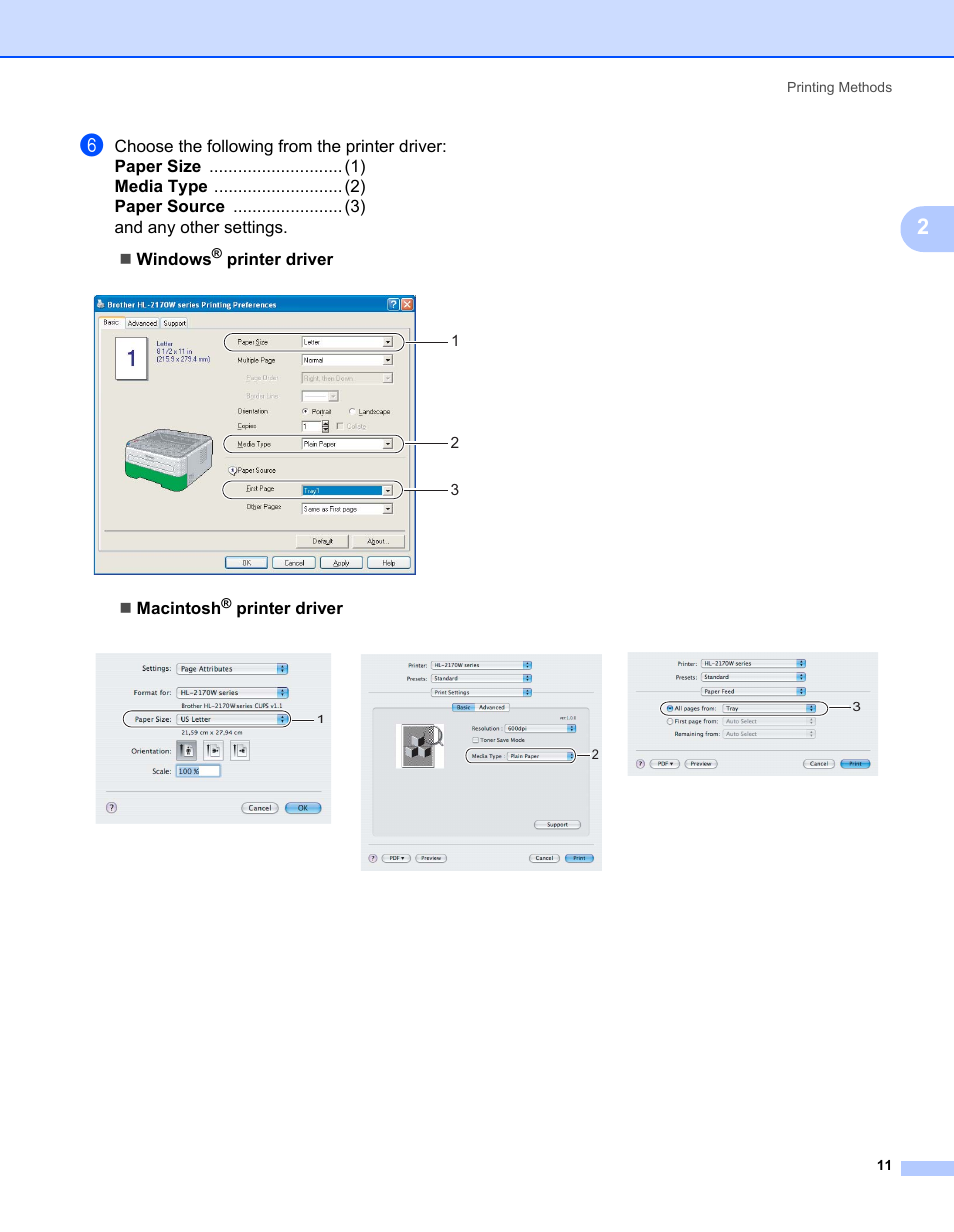 Printer driver, Macintosh | Brother HL-2150N User Manual | Page 18 / 130