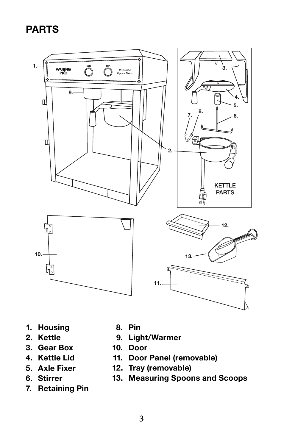 Parts | Waring Pro WPM40 User Manual | Page 4 / 8