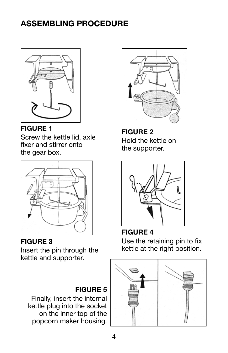 Assembling procedure | Waring Pro WPM40 User Manual | Page 5 / 8
