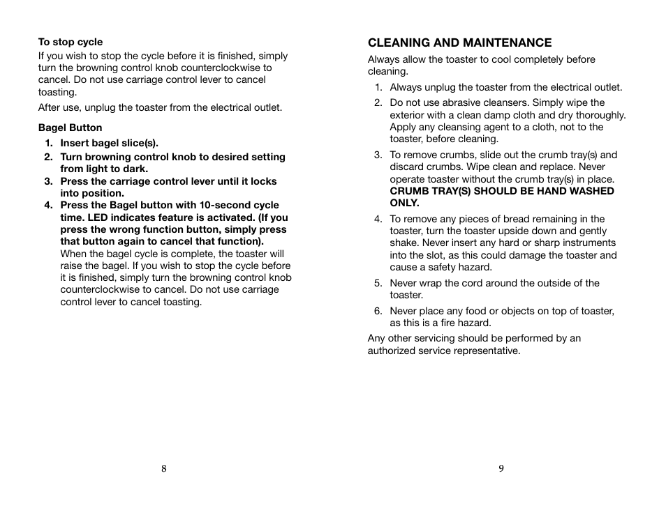 Waring Pro WT400 User Manual | Page 5 / 7