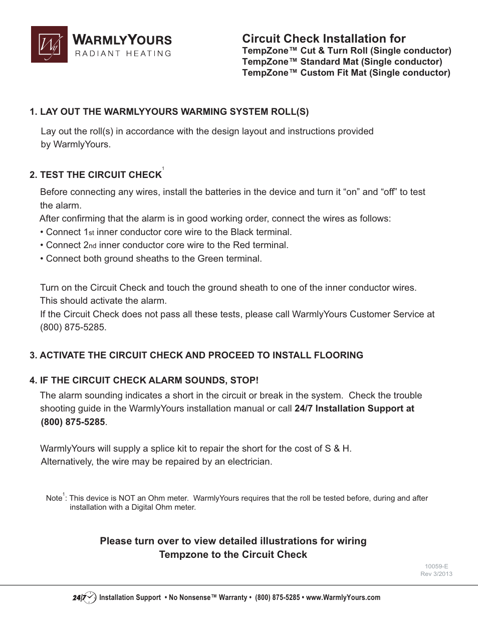 WarmlyYours TempZone Custom Fit Mat User Manual | 2 pages