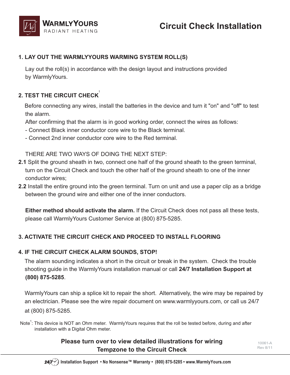 WarmlyYours TempZone Twin Circuit Check User Manual | 2 pages