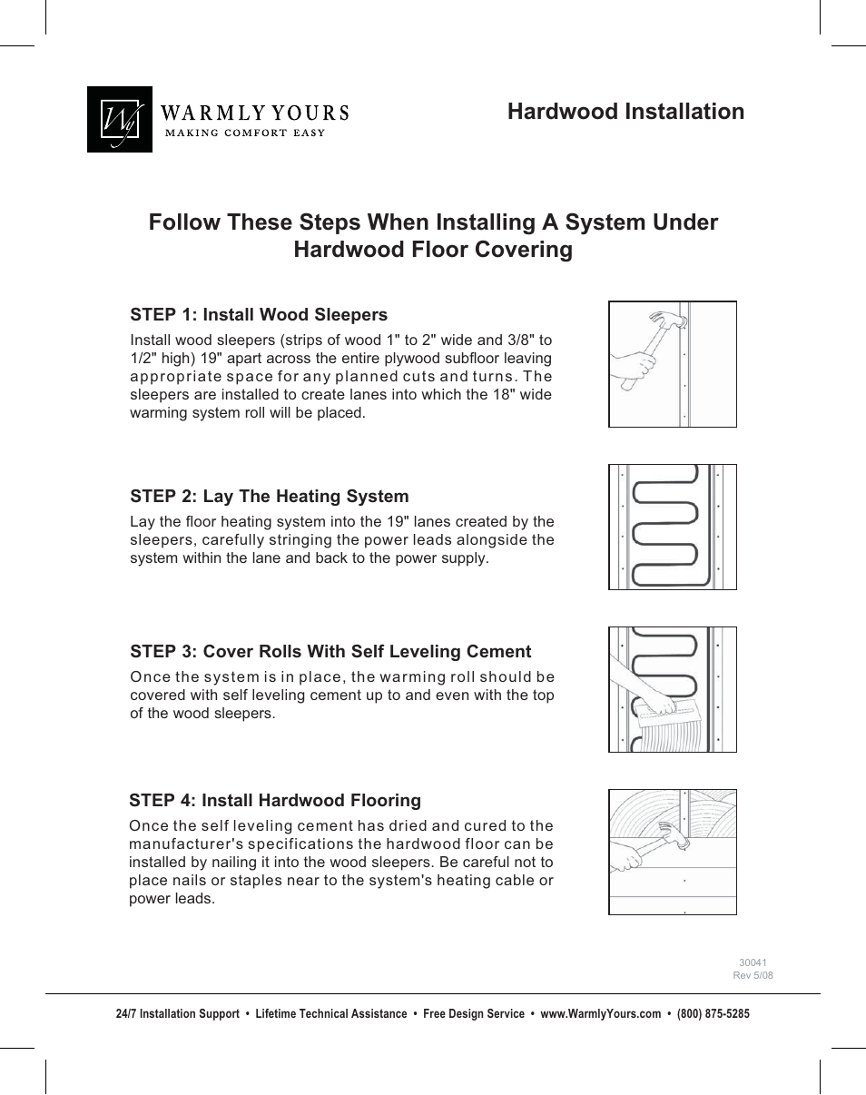 WarmlyYours TempZone Nailed-Down Hardwood User Manual | 1 page