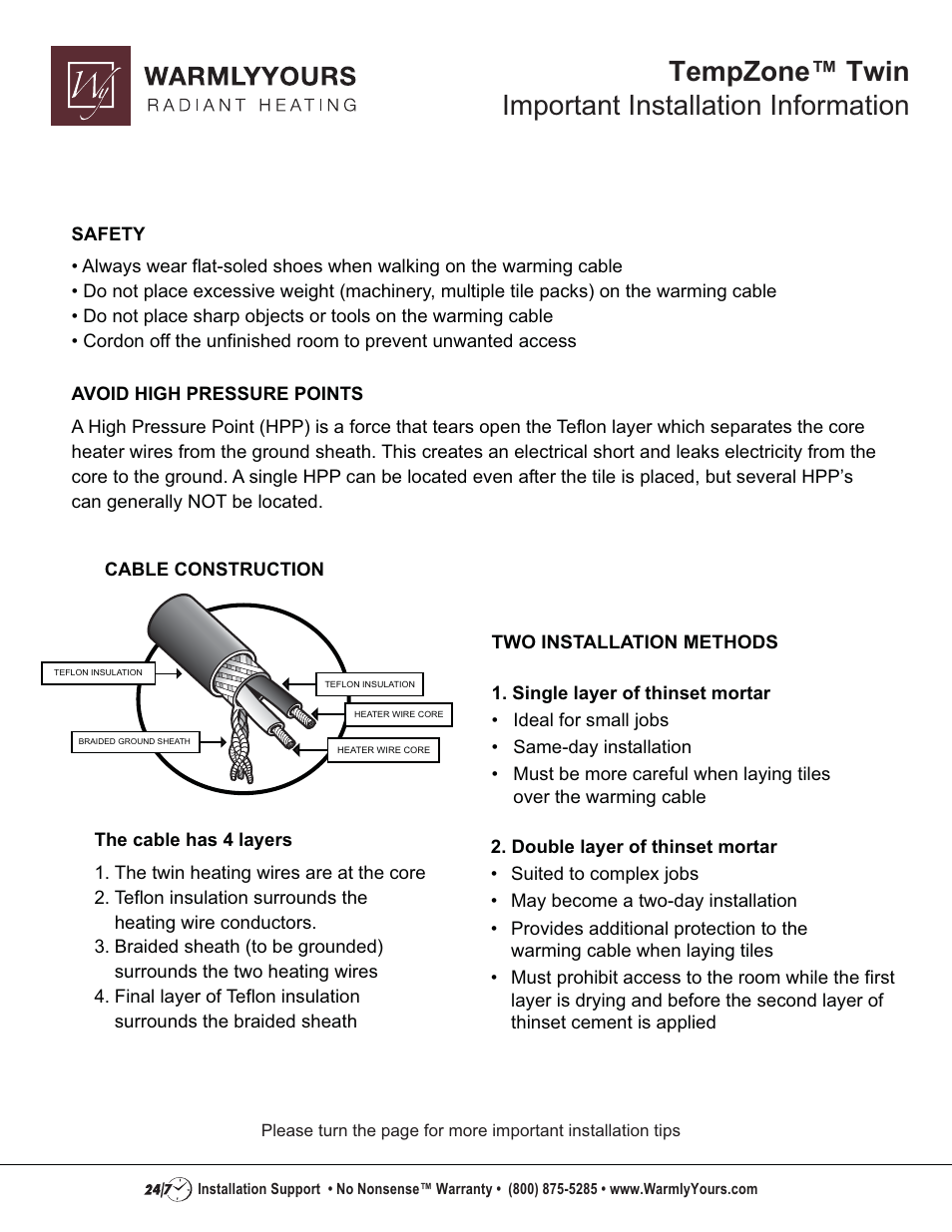 WarmlyYours TempZone Twin Important User Manual | 2 pages