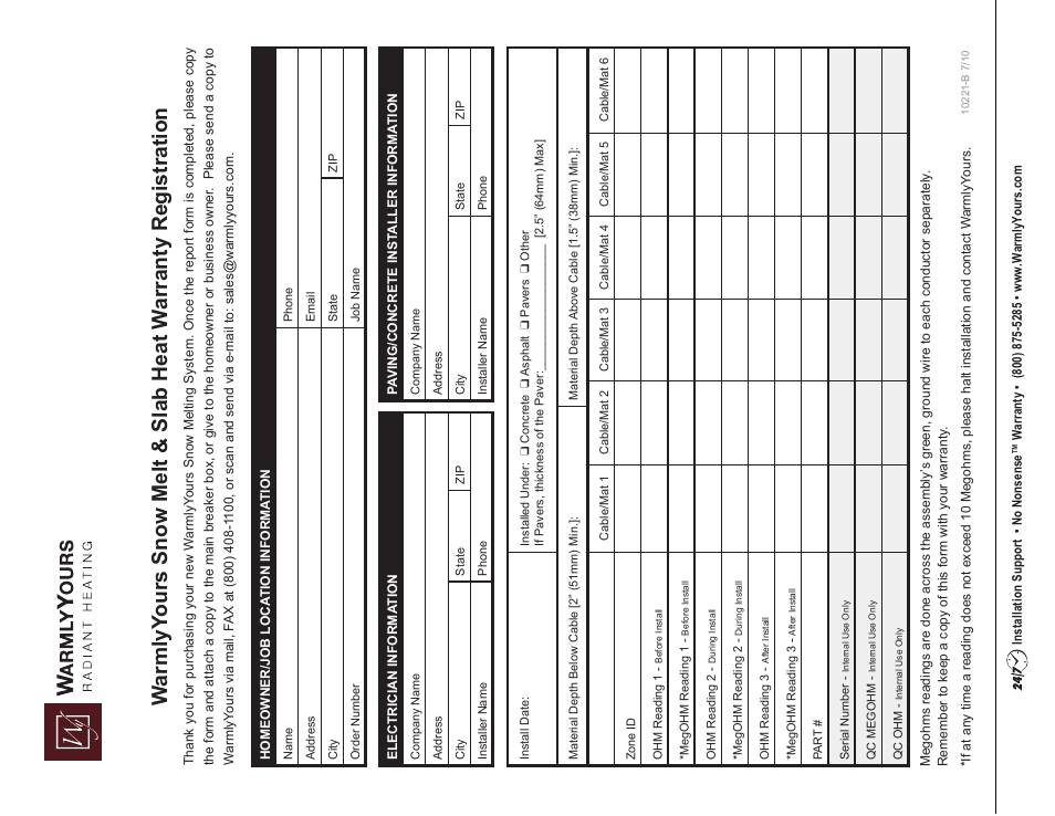 WarmlyYours Snow Melting & Slab Heating User Manual | Page 24 / 24