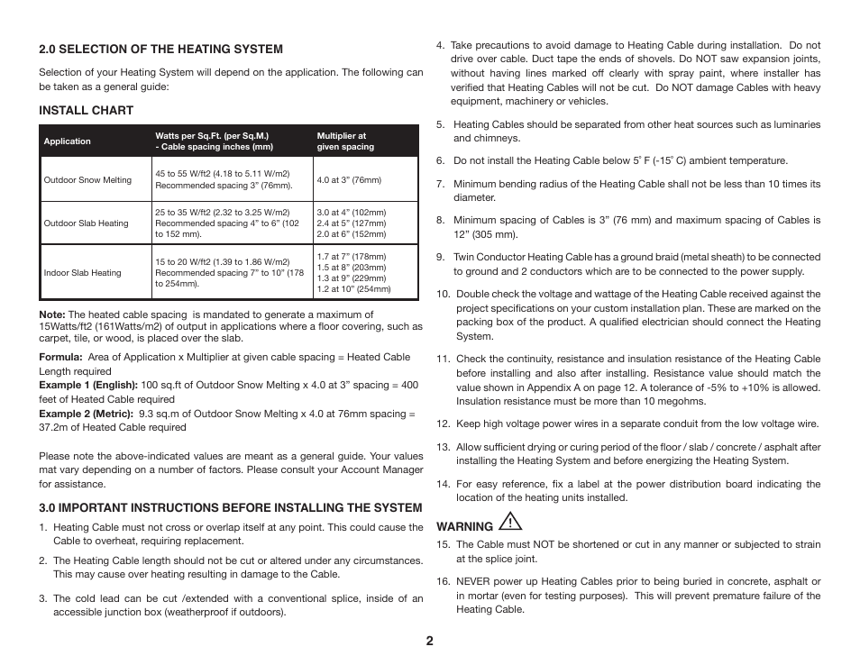 WarmlyYours Snow Melting & Slab Heating User Manual | Page 3 / 24