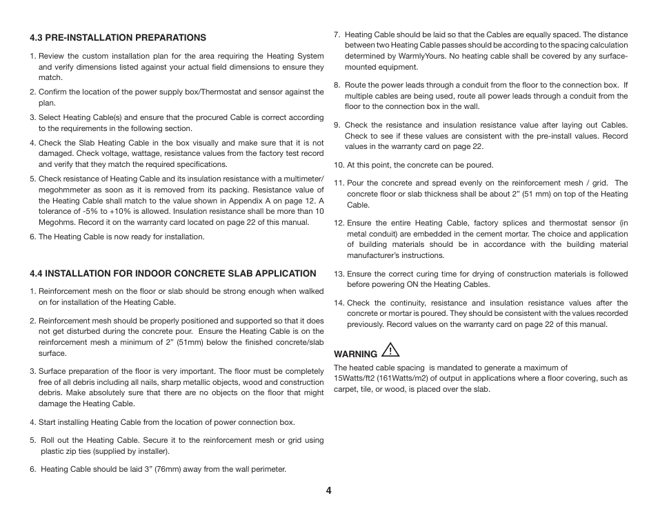 WarmlyYours Snow Melting & Slab Heating User Manual | Page 5 / 24