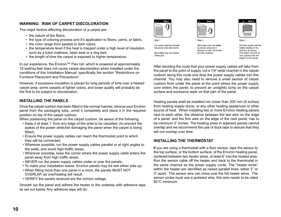 WarmlyYours Environ Flex Roll System For laminate/floating wood & engineered wood floor coverings User Manual | Page 12 / 14