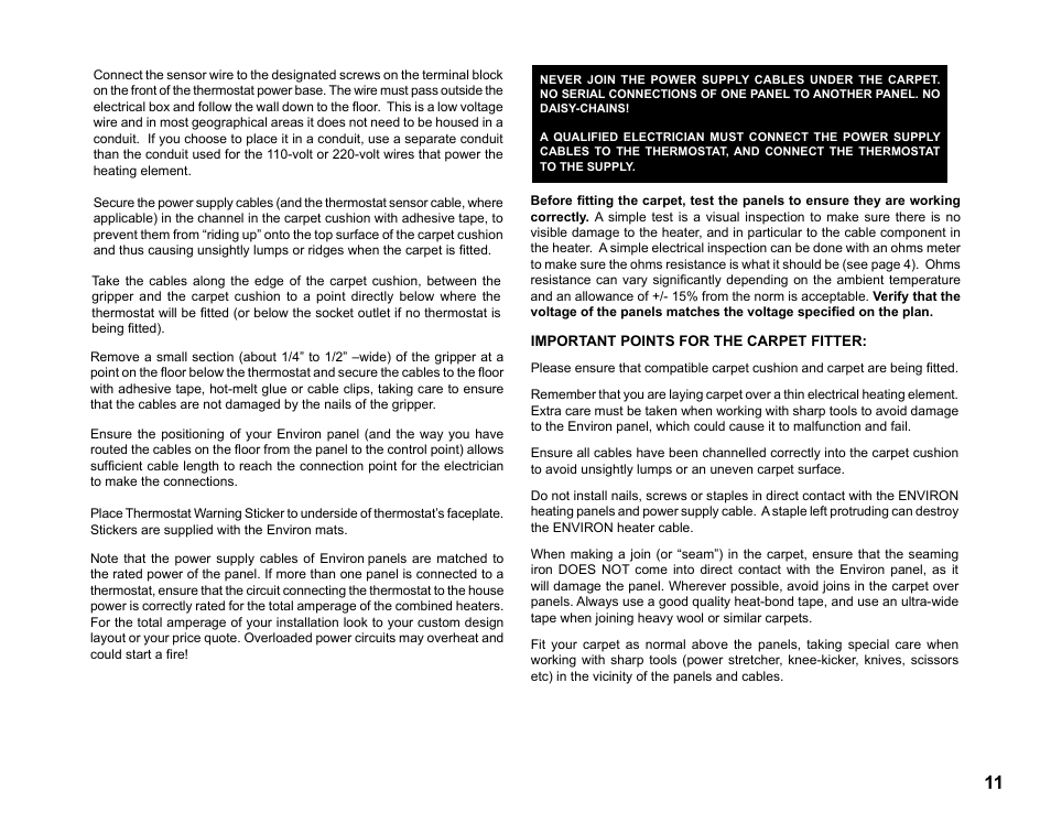 WarmlyYours Environ Flex Roll System For laminate/floating wood & engineered wood floor coverings User Manual | Page 13 / 14