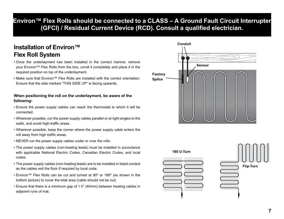Installation of environ™ flex roll system | WarmlyYours Environ Flex Roll System For laminate/floating wood & engineered wood floor coverings User Manual | Page 9 / 14