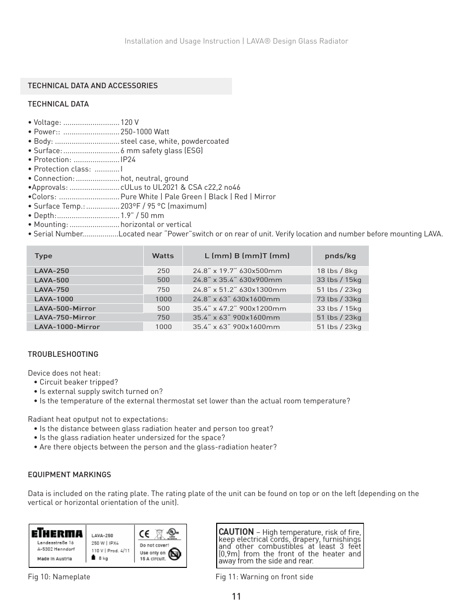 WarmlyYours Lava User Manual | Page 12 / 13