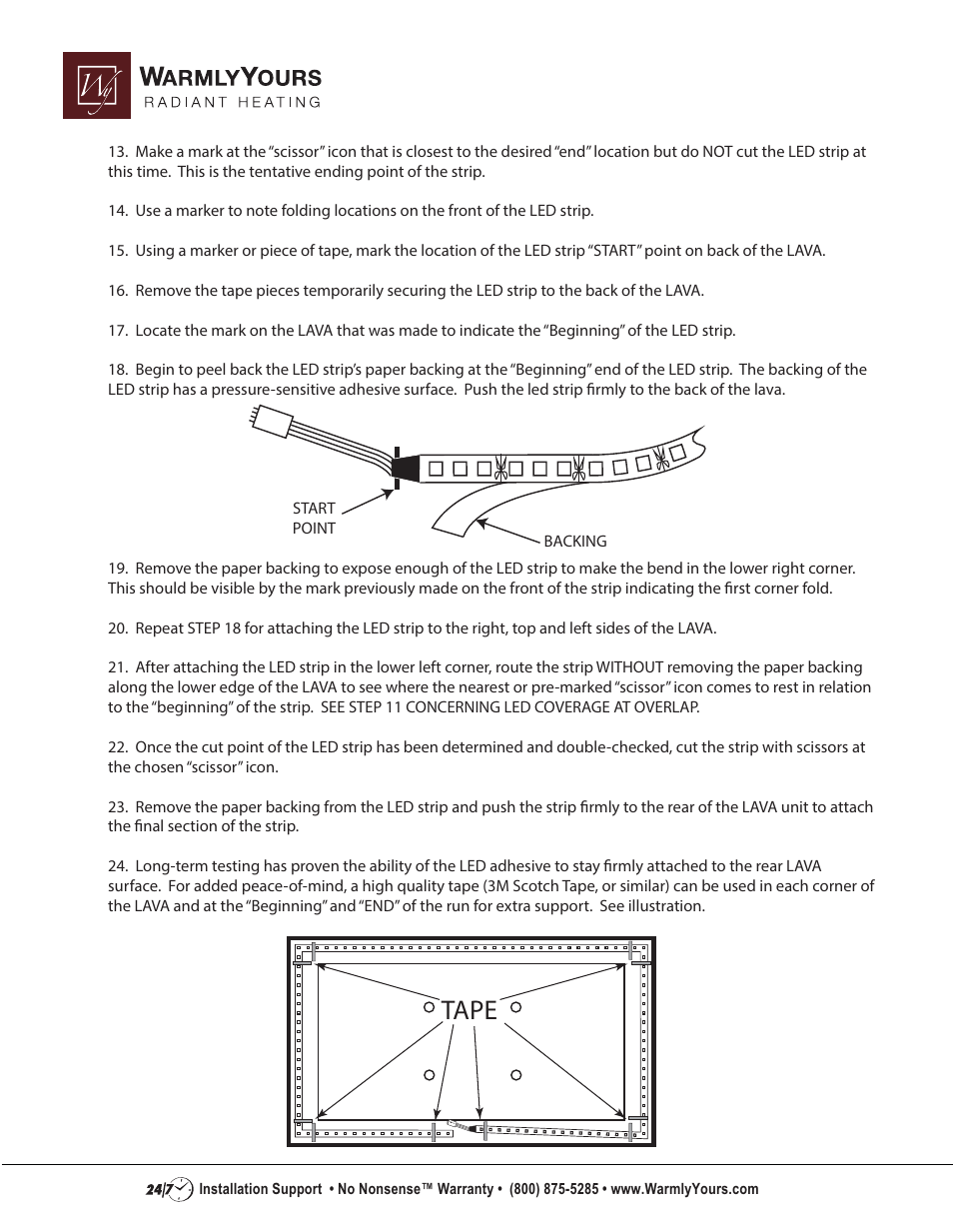 Lava_led_p3, Tape | WarmlyYours Lava LED User Manual | Page 3 / 4