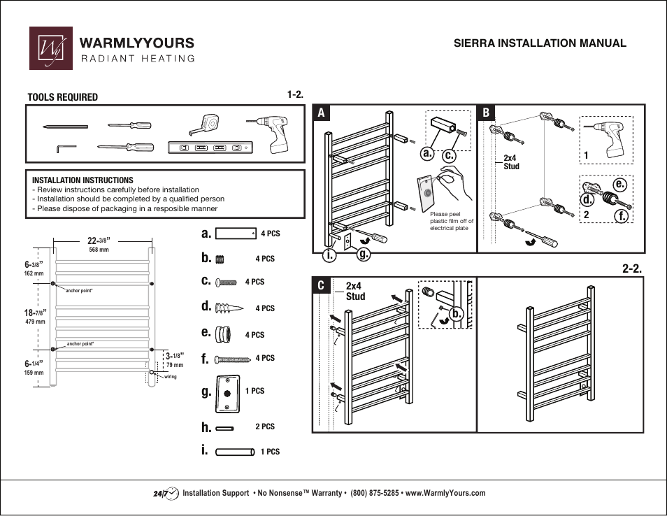 WarmlyYours Sierra User Manual | 3 pages