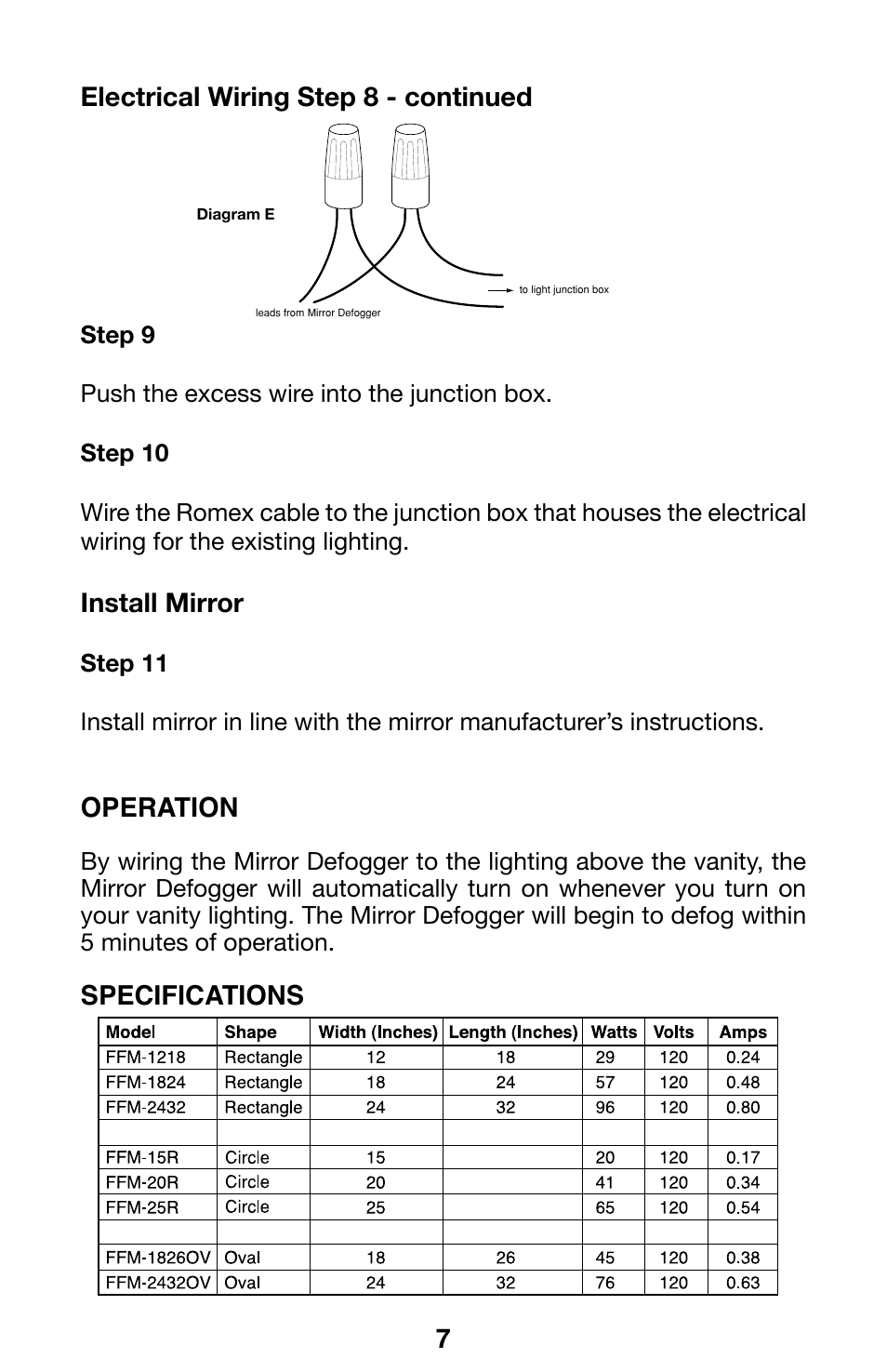 WarmlyYours Mirror Defogger User Manual | Page 9 / 12