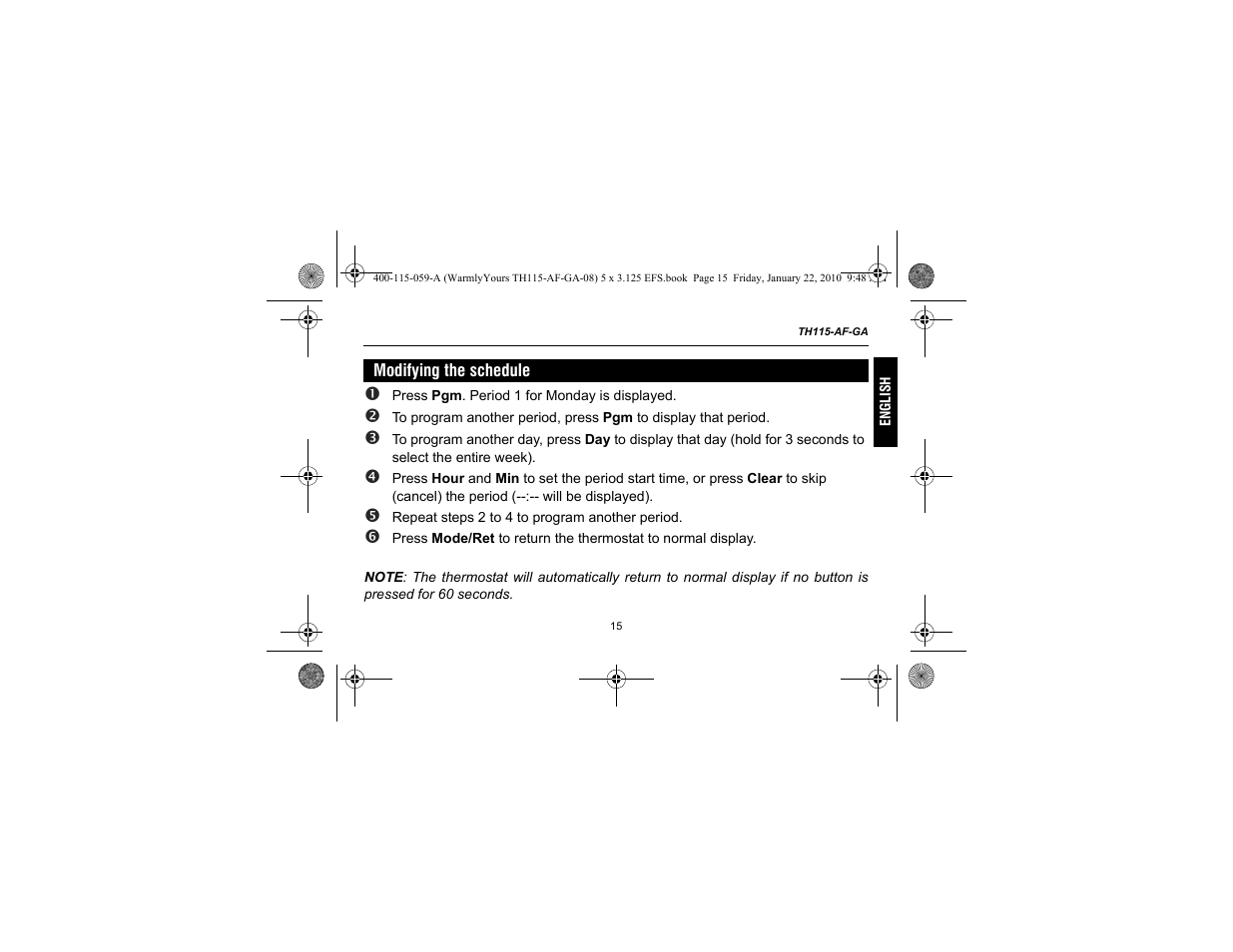 WarmlyYours TH115-AF-GA User Manual | Page 17 / 76