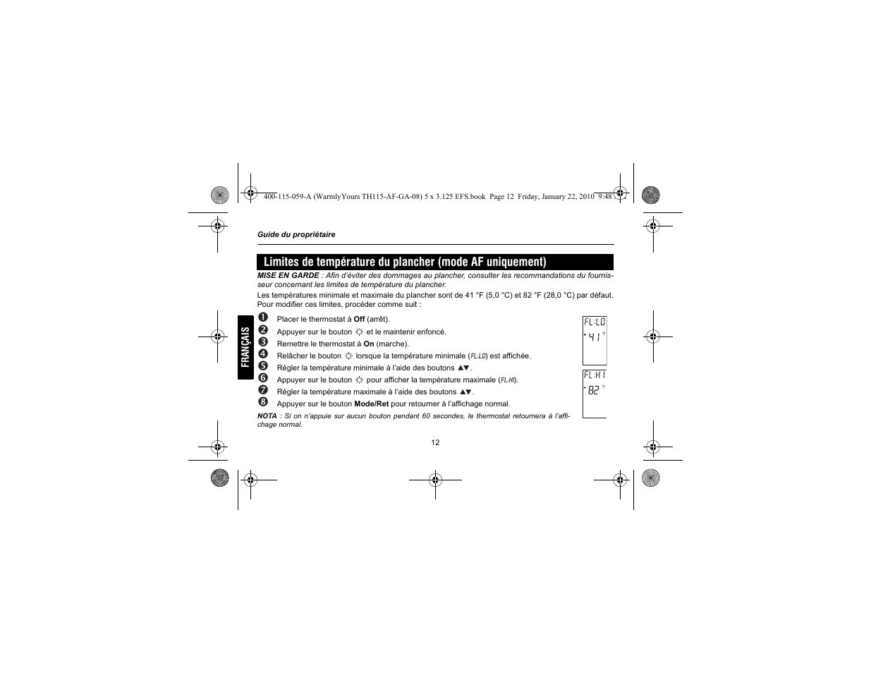 WarmlyYours TH115-AF-GA User Manual | Page 38 / 76