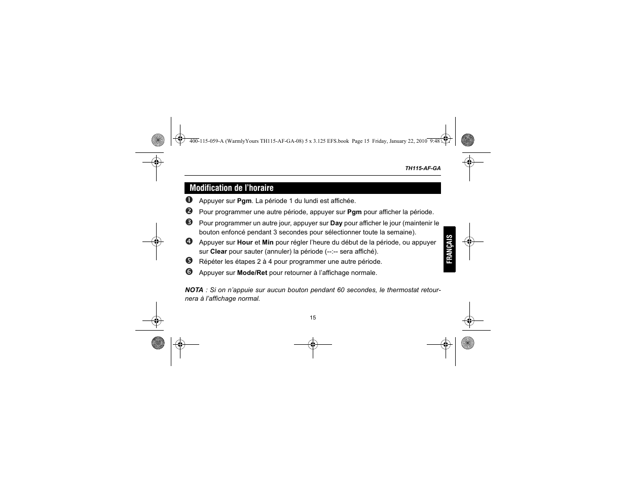 WarmlyYours TH115-AF-GA User Manual | Page 41 / 76