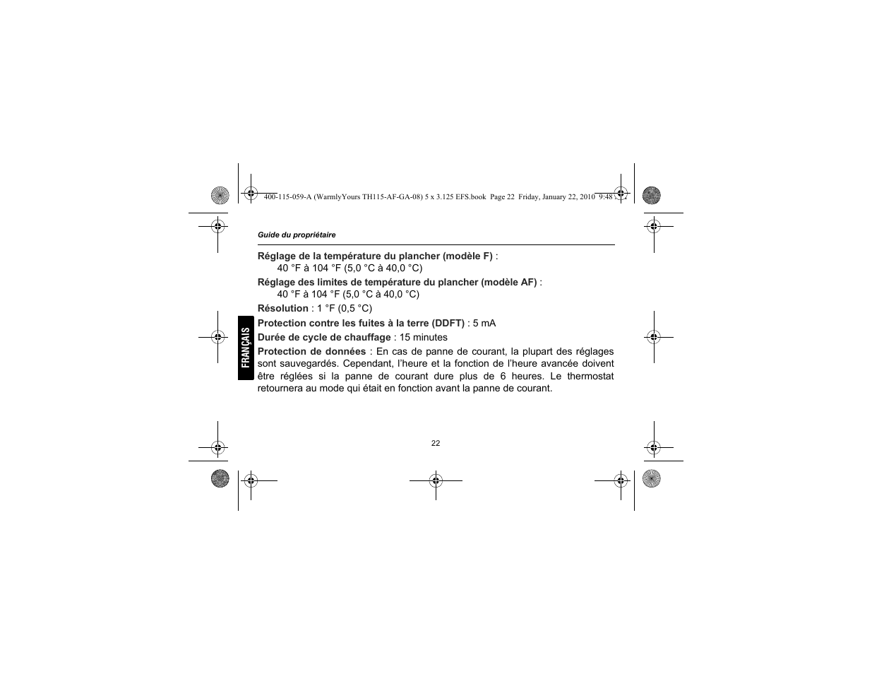 WarmlyYours TH115-AF-GA User Manual | Page 48 / 76