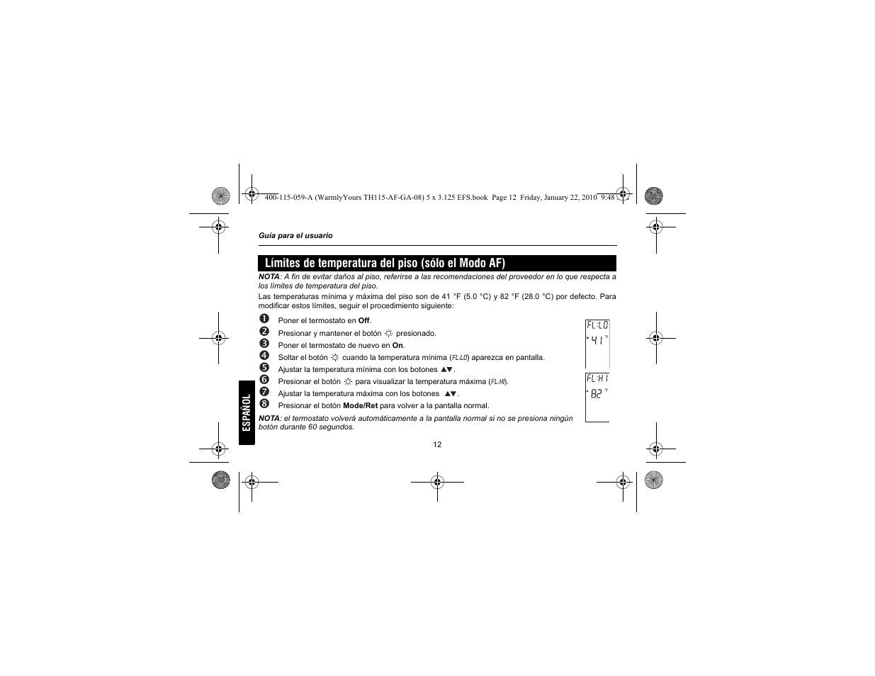 WarmlyYours TH115-AF-GA User Manual | Page 62 / 76