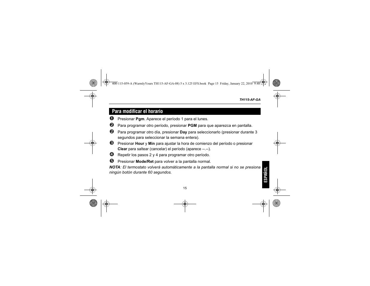 WarmlyYours TH115-AF-GA User Manual | Page 65 / 76