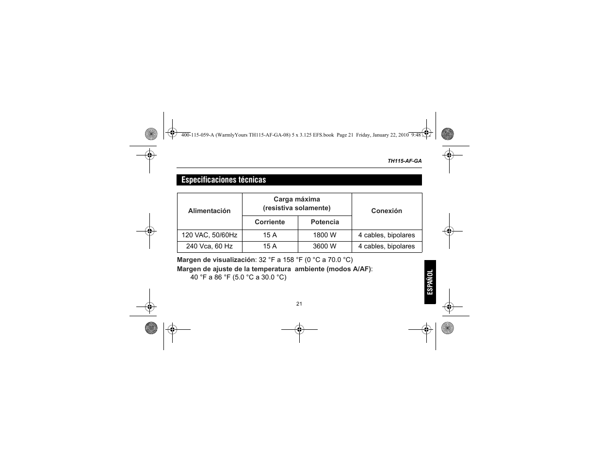 WarmlyYours TH115-AF-GA User Manual | Page 71 / 76