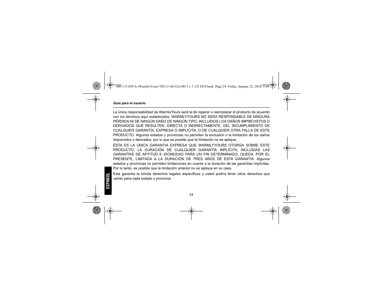 WarmlyYours TH115-AF-GA User Manual | Page 74 / 76