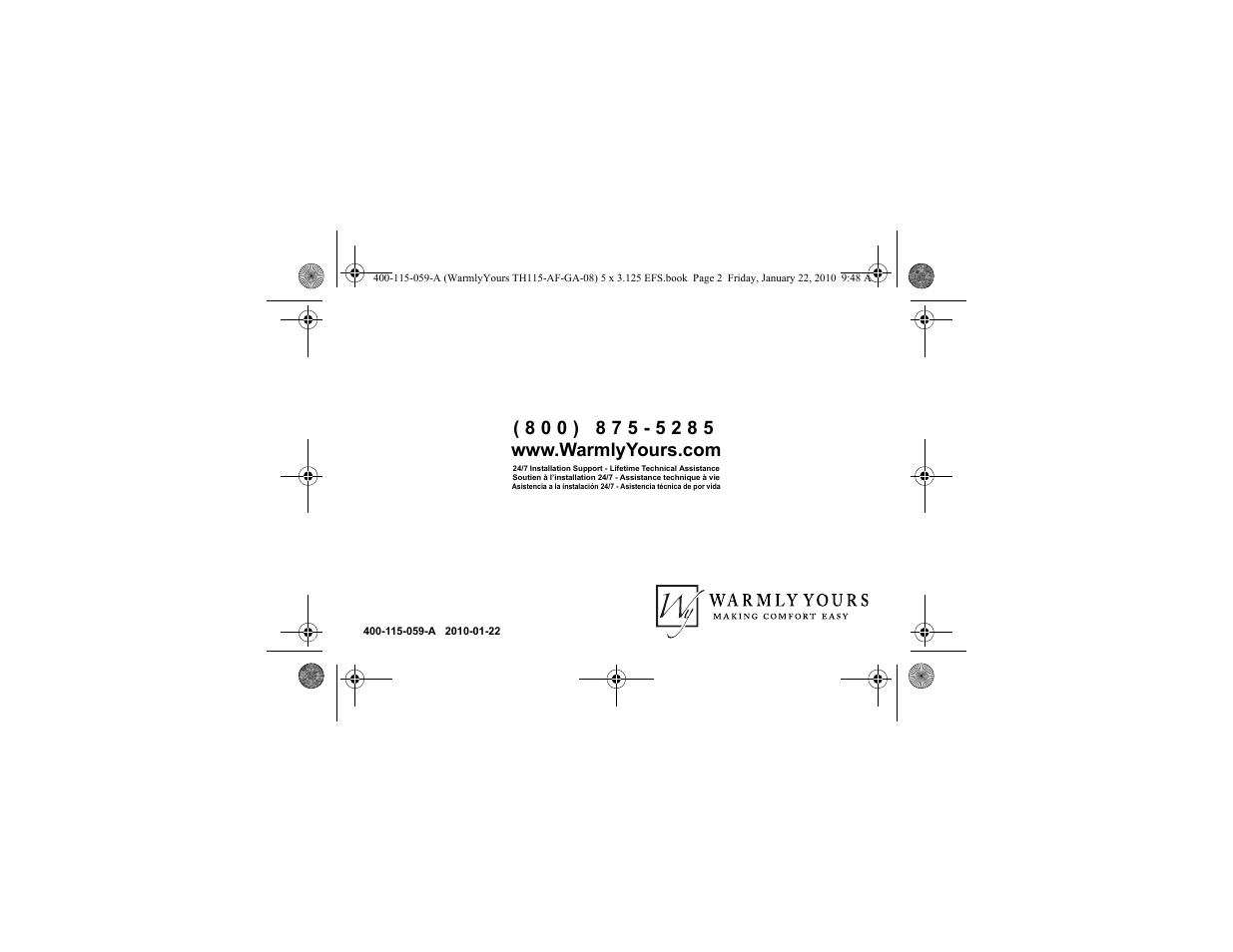 WarmlyYours TH115-AF-GA User Manual | Page 76 / 76