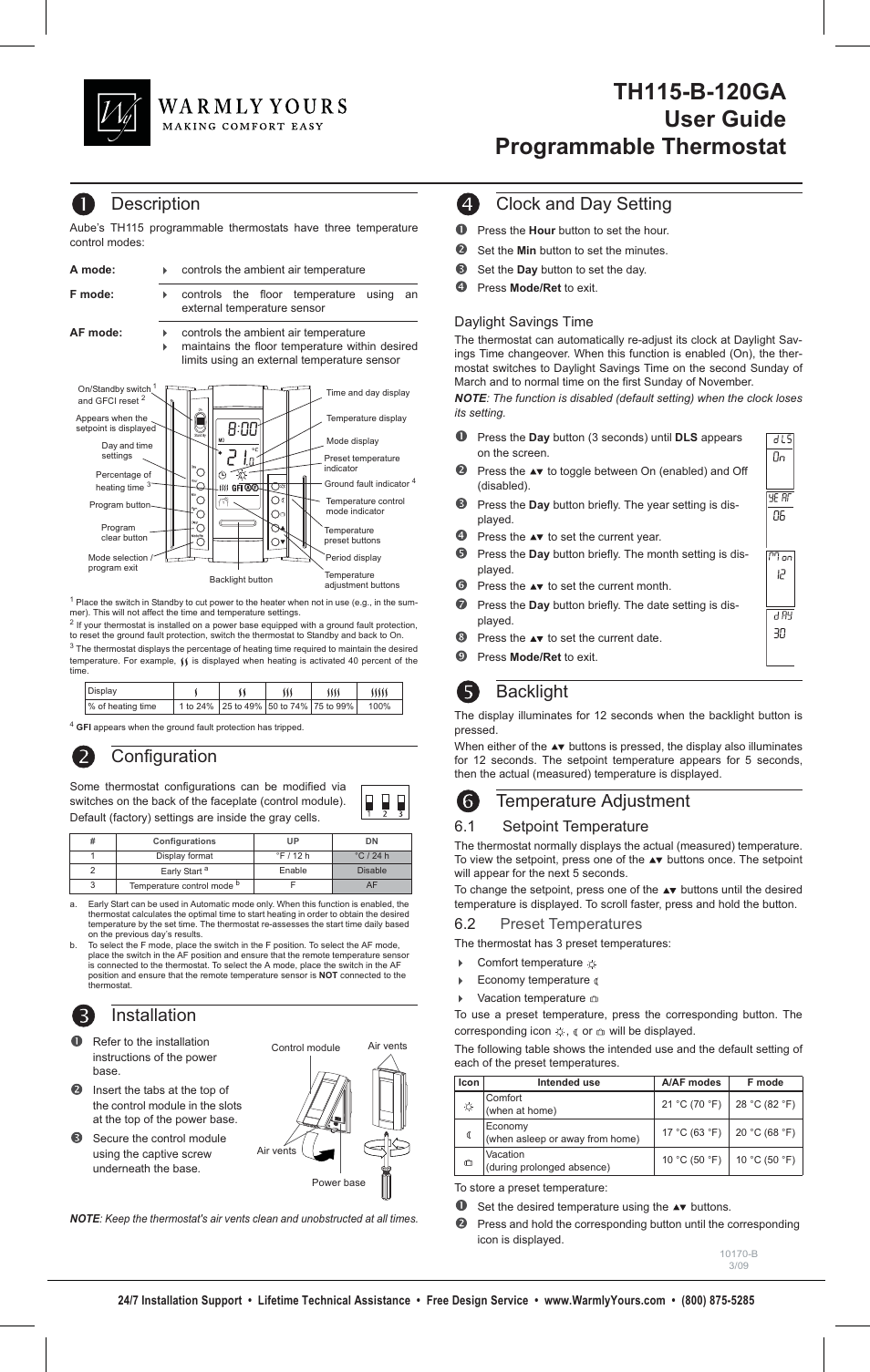 WarmlyYours TH115-B-120GA User Manual | 4 pages