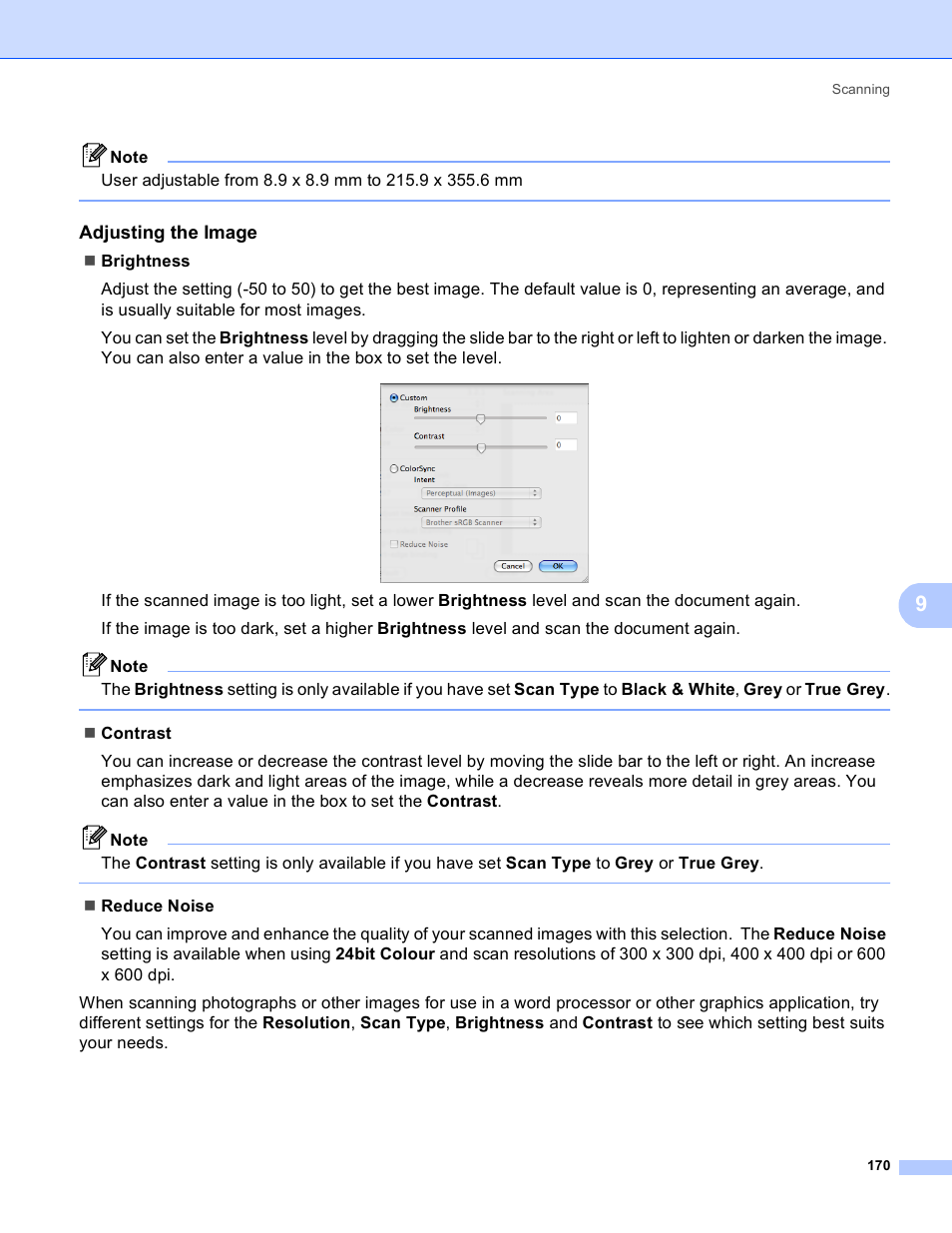 Adjusting the image | Brother MFC 8480DN User Manual | Page 178 / 228