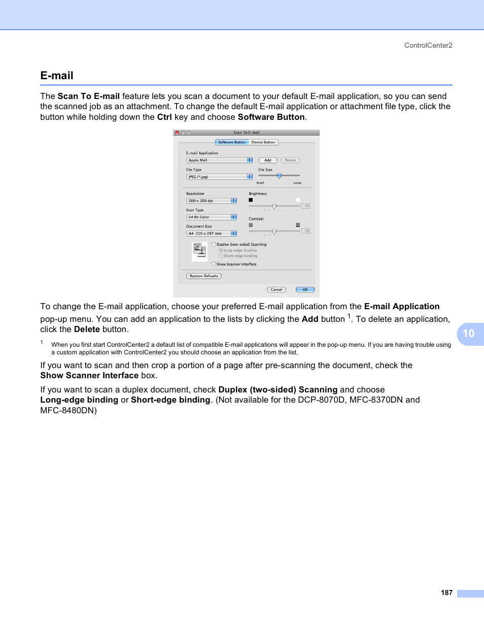 E-mail, 10 e-mail | Brother MFC 8480DN User Manual | Page 195 / 228