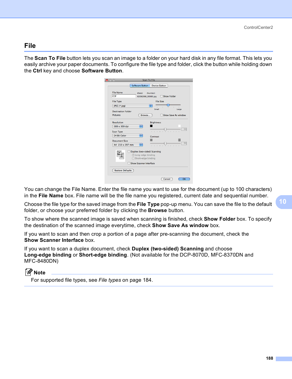 File, 10 file | Brother MFC 8480DN User Manual | Page 196 / 228